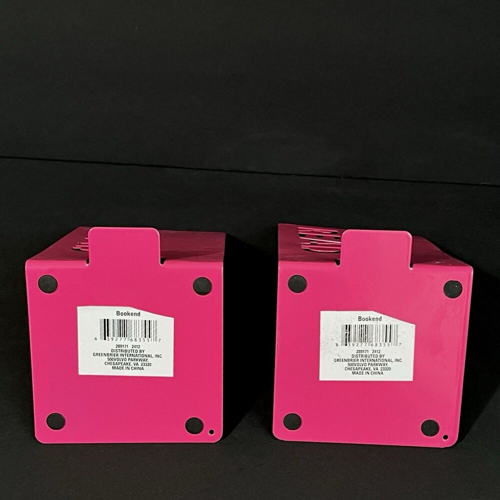 Metal READ Bookends Set of 2 Hot Pink Retro Cutout Design NWT - Picture 7 of 15